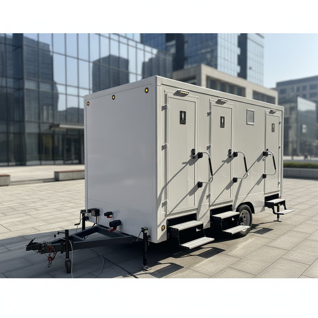 3-Door Luxury Mobile Toilet Trailer